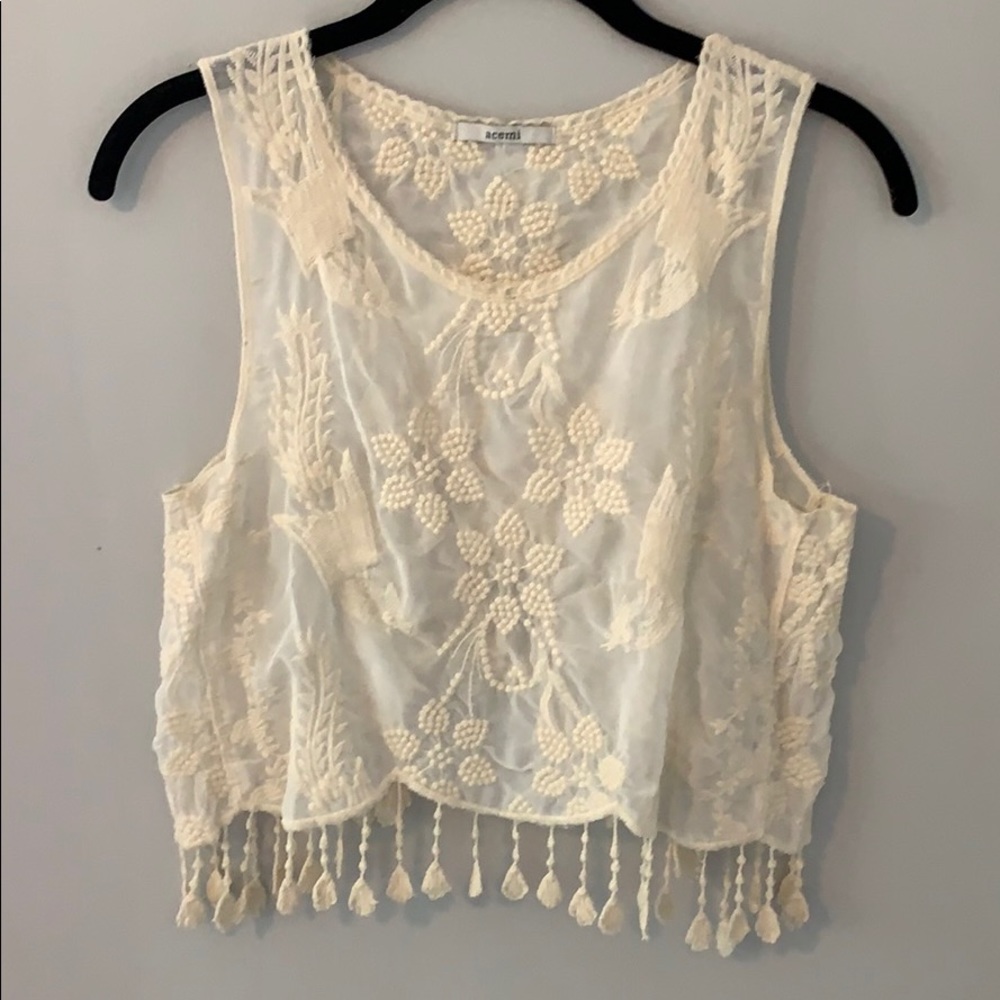 Boho Embroidered Crop Tank Top